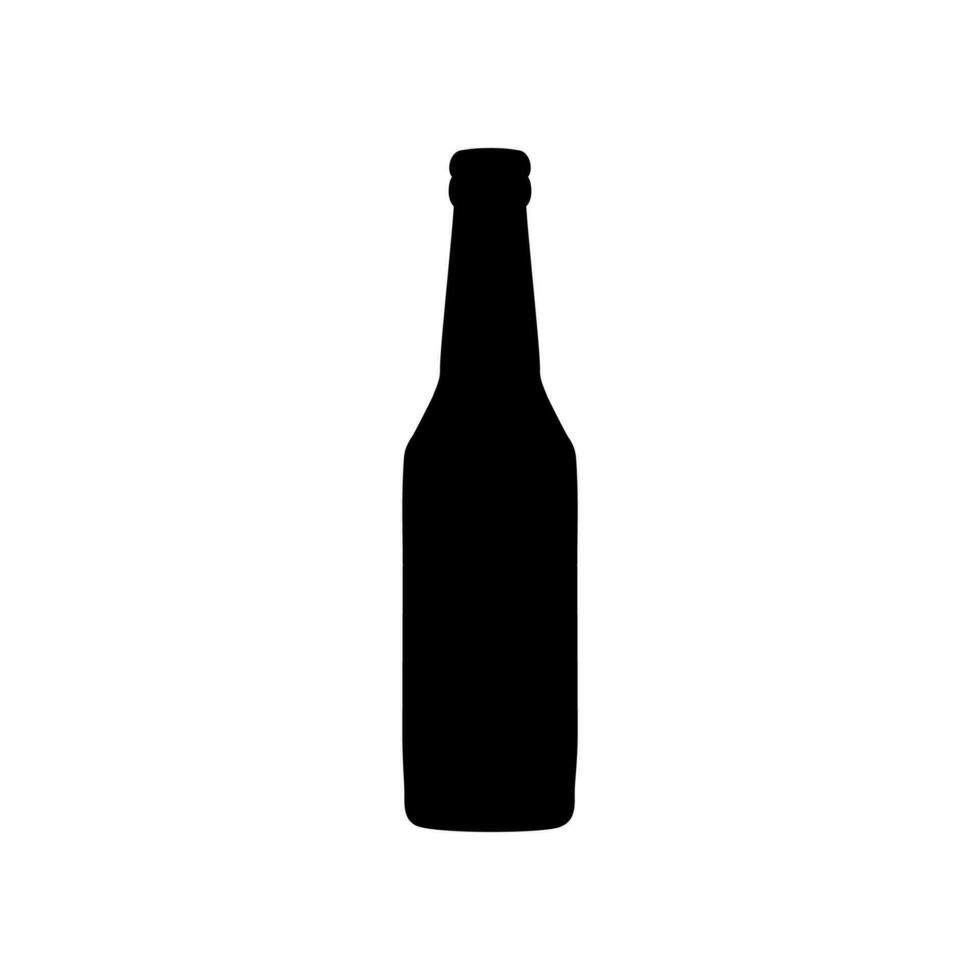 öl flaska ikon isolerat på vit bakgrund. glas alkohol dryck flaska tecken, vektor illustration.