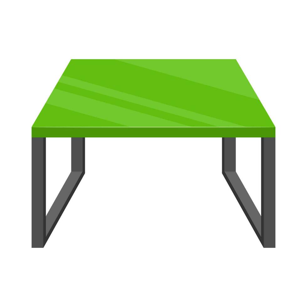 modern Grün Platz Büro Tabelle isoliert auf Weiß Hintergrund. modern Tabelle Symbol. Möbel zum Innere. Vektor Illustration.