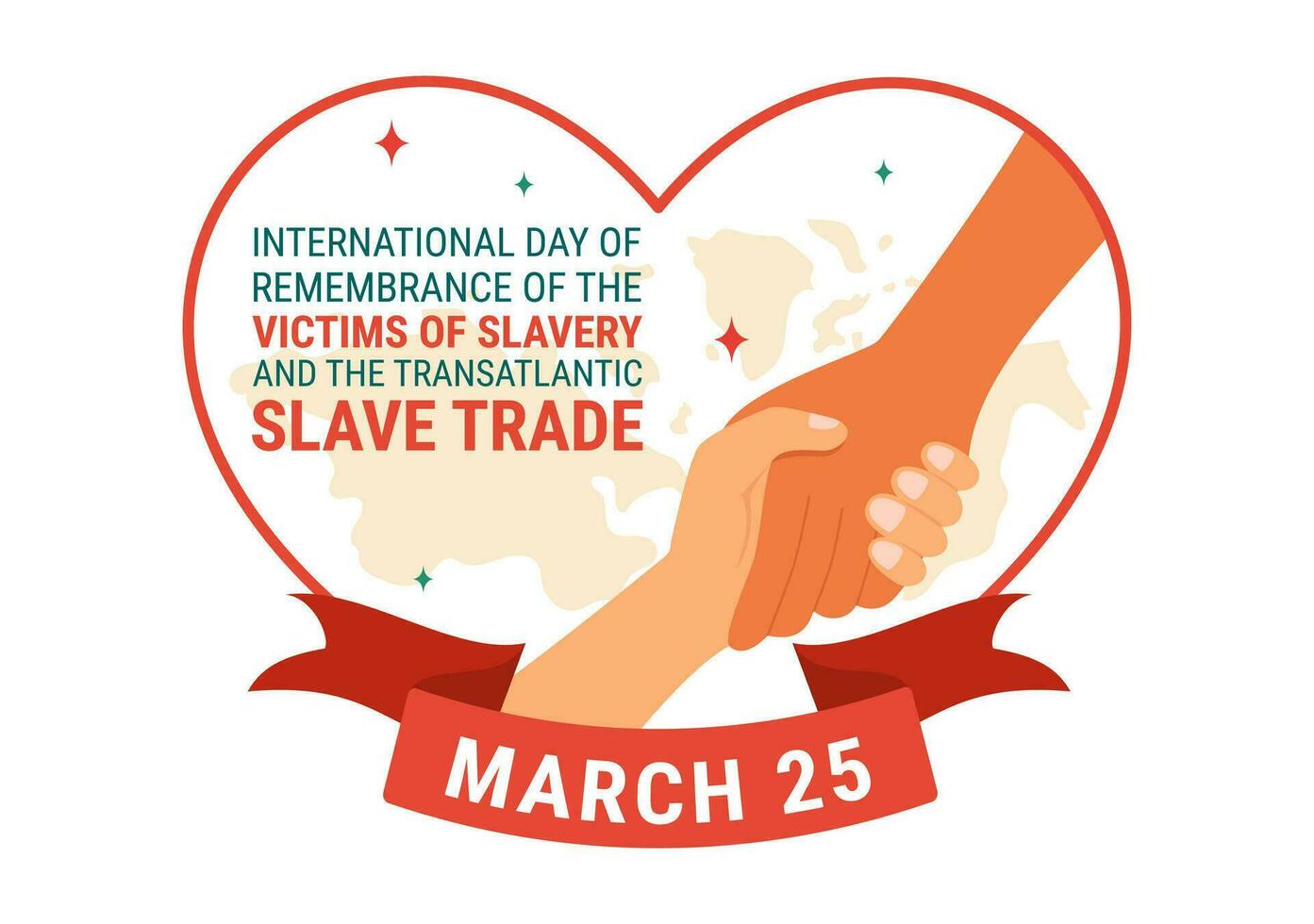 International Tag von Erinnerung von das die Opfer von Sklaverei und das transatlantisch Sklave Vektor Design Illustration zu gegen Handel im Personen