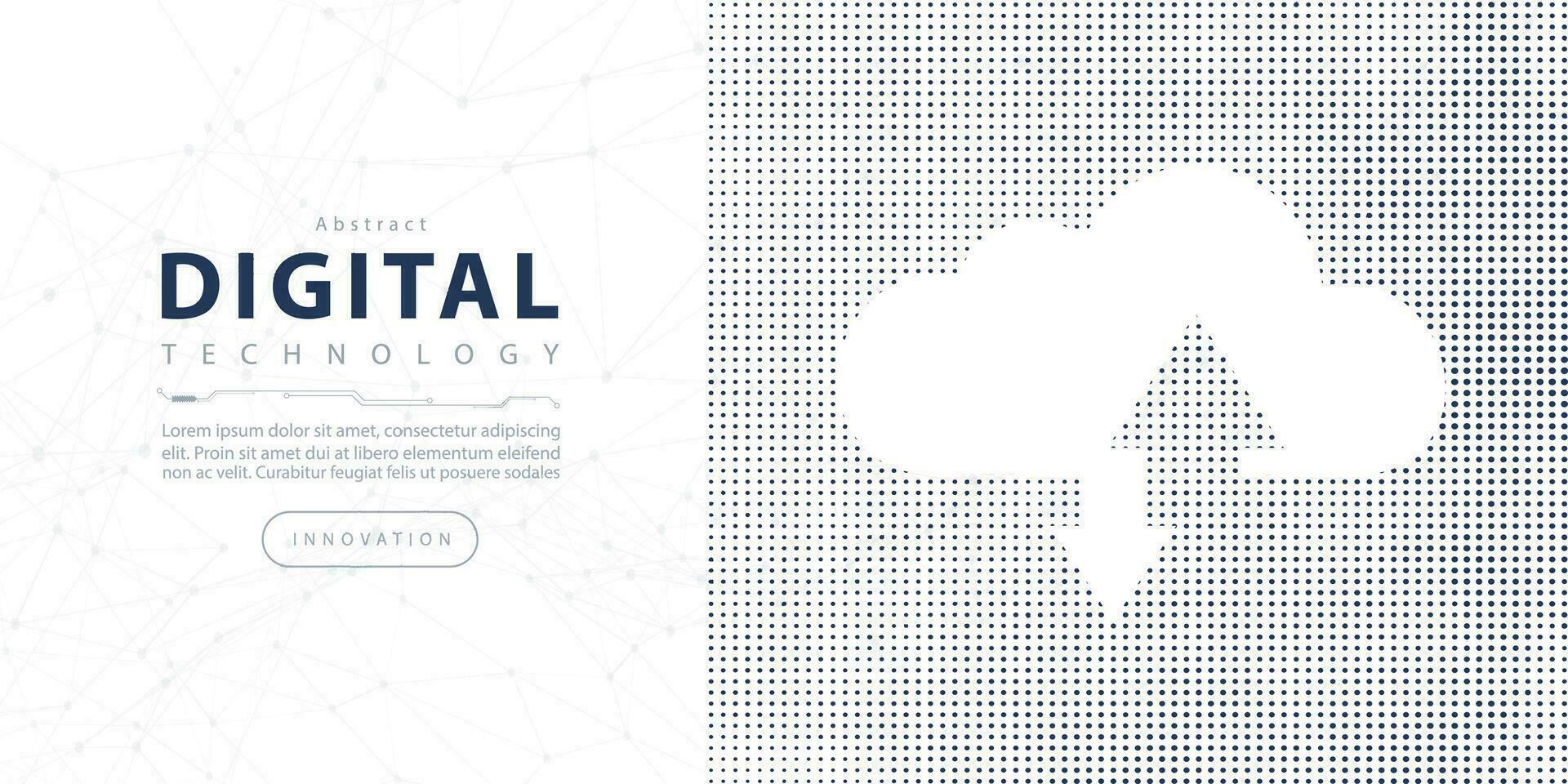 abstrakt Digital Technologie Wolke Hi-Tech futuristisch grau Weiß Hintergrund, Cyber Information Kommunikation, Innovation Zukunft Technik Daten, Internet Netzwerk Verbindung, ai groß Daten Linien Punkte Vektor