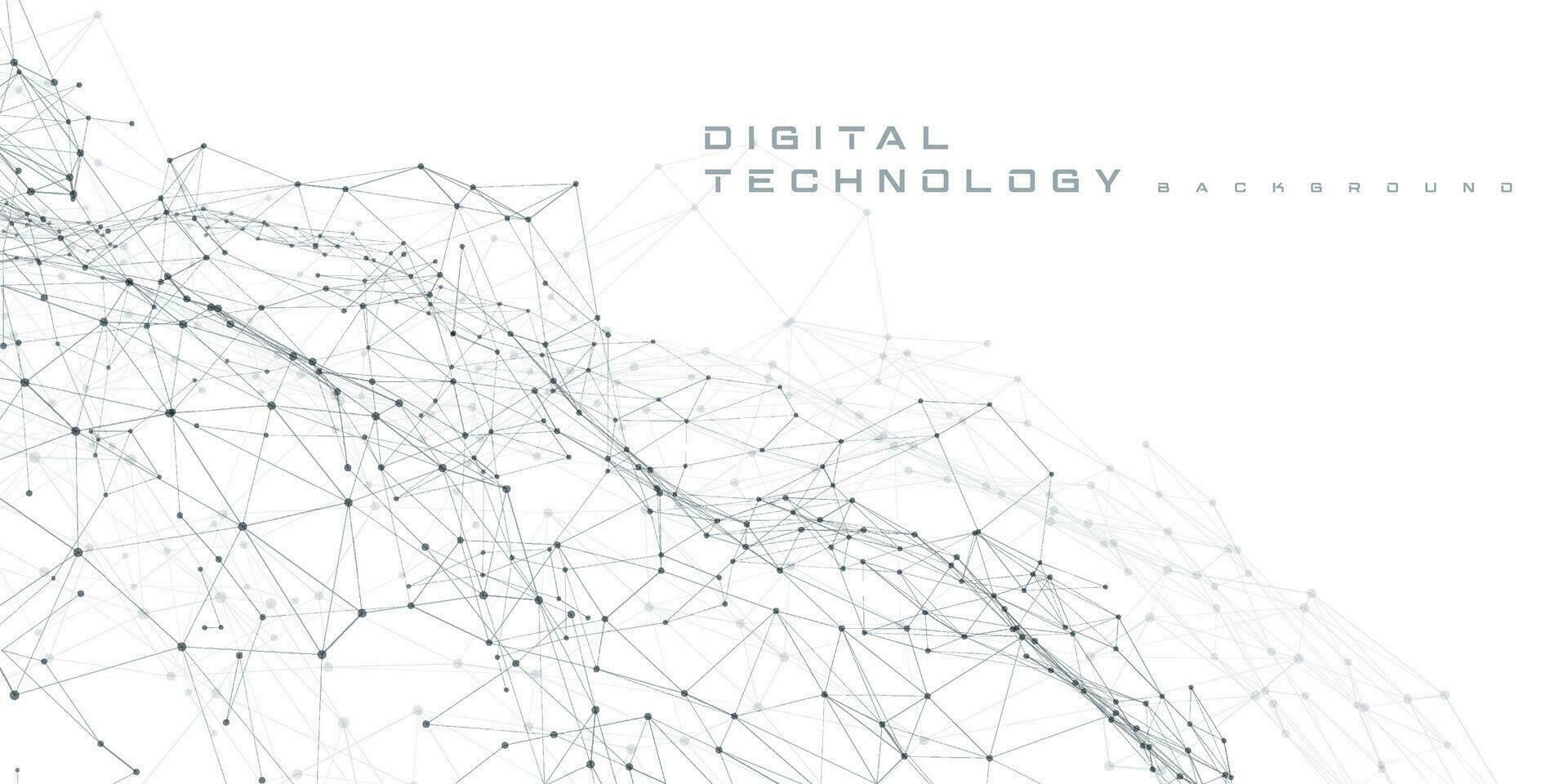 abstrakt digital teknologi Hej tech trogen grå vit bakgrund, cyber information kommunikation, innovation framtida tech data, internet nätverk förbindelse, ai stor data rader prickar, krets vektor