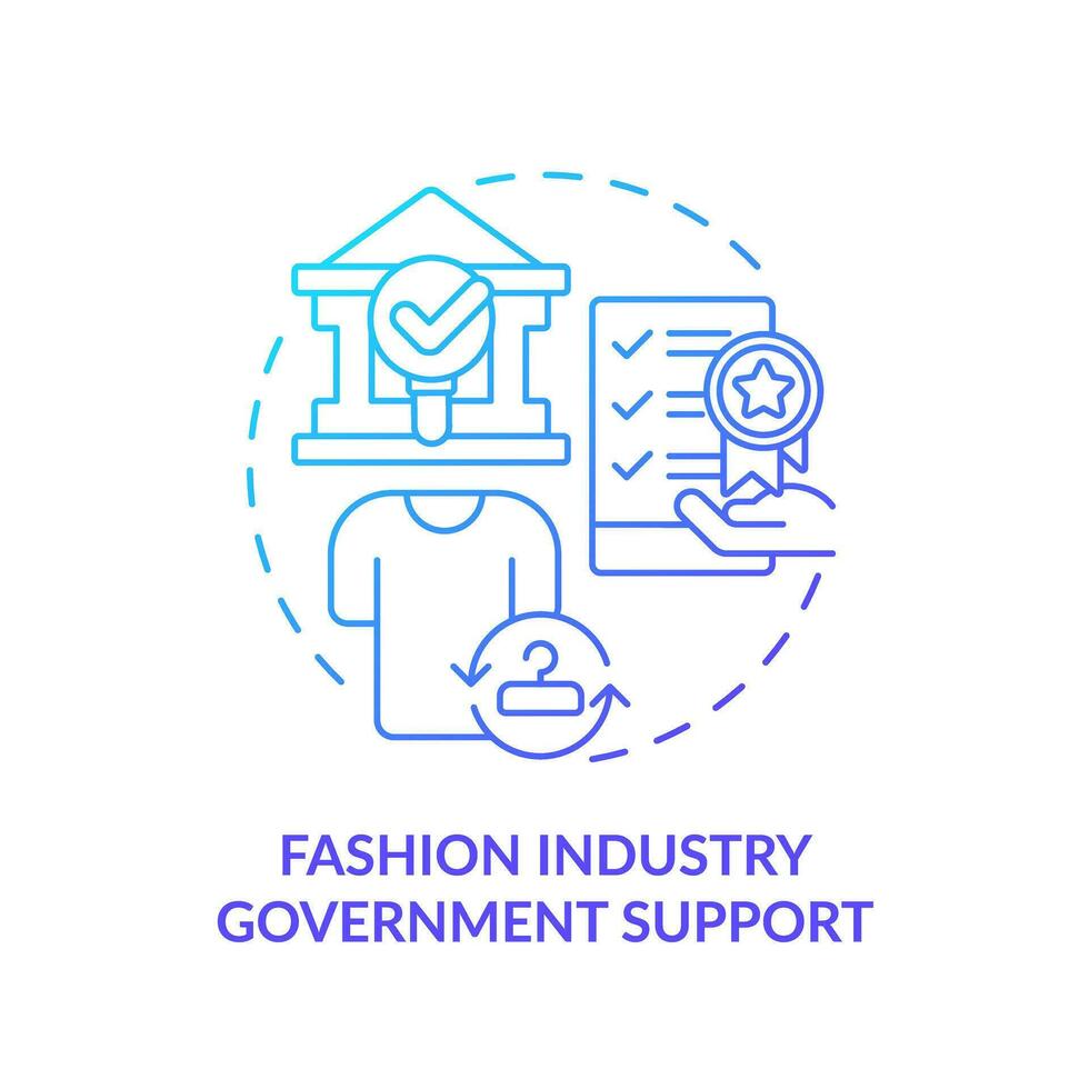 2d Gradient Symbol Mode Industrie Regierung Unterstützung Konzept, einfach isoliert Vektor, nachhaltig Mode dünn Linie Blau Illustration. vektor