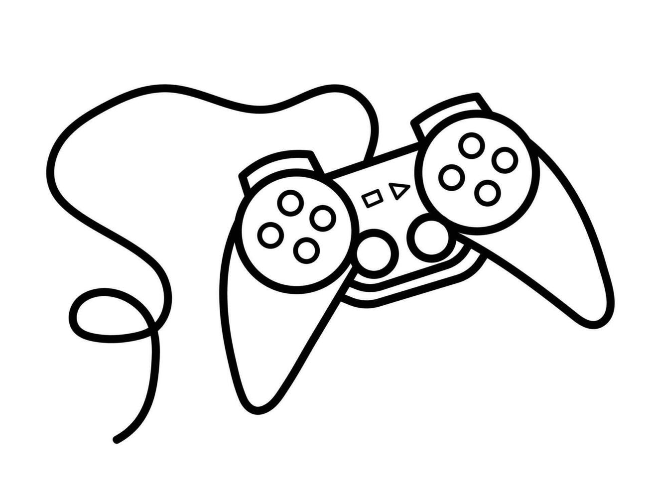 spel pinne controler vektor ikon illustration svart översikt isolerat på vit enkel horisontell bakgrund. enkel platt svartvit svart och vit konst styled teckning.