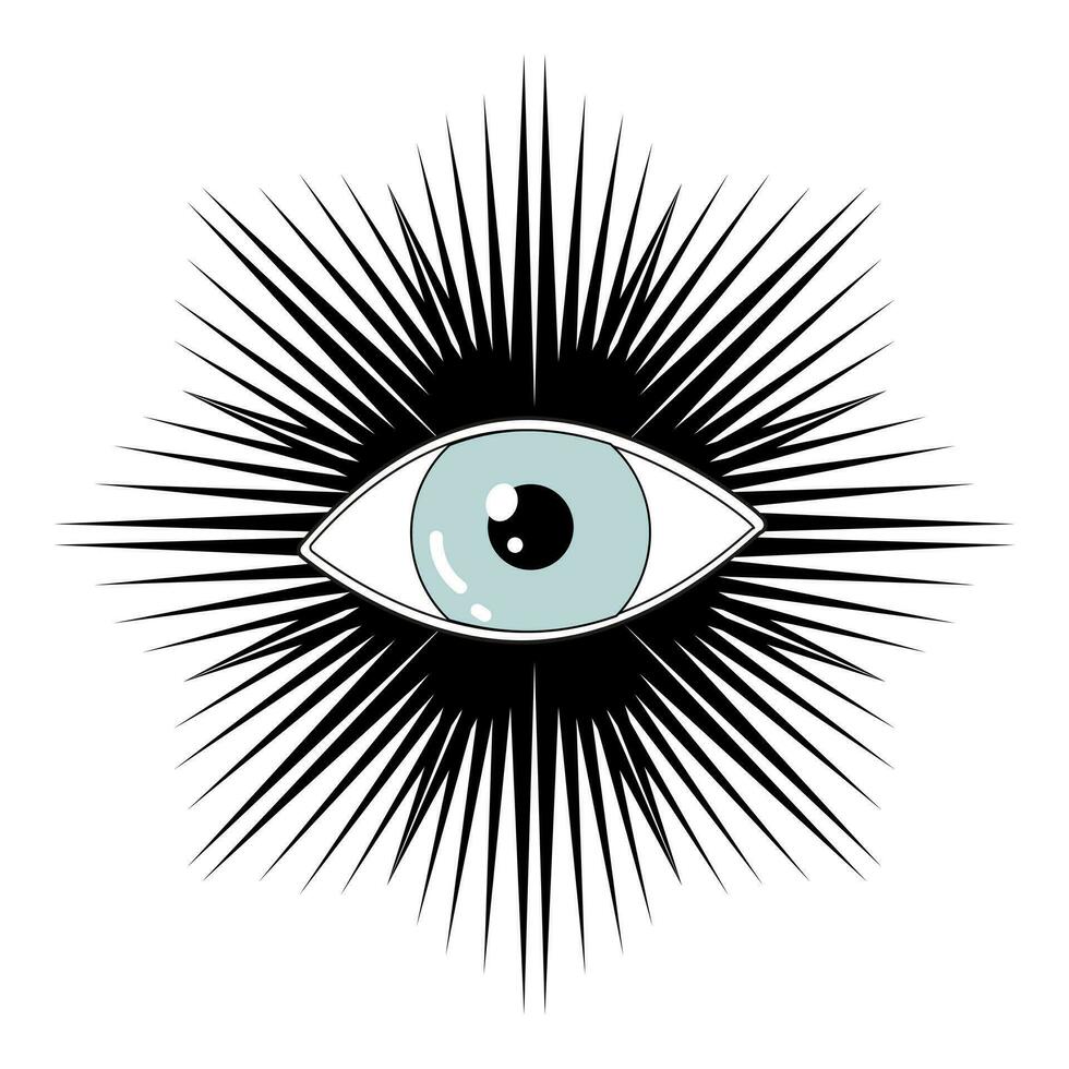 Auge von Vorsehung. freimaurerisch Symbol. heilig Geometrie, Religion, Spiritualität, Okkultismus. alle Sehen Auge Innerhalb Dreieck Pyramide. Vektor Illustration.