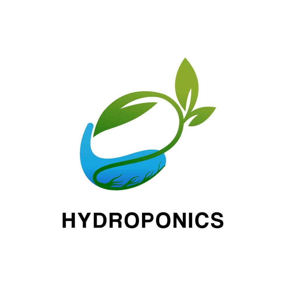 Hydrokultur Logo Design Vorlage Vektor, gesund Gemüse Lebensmittel. vektor