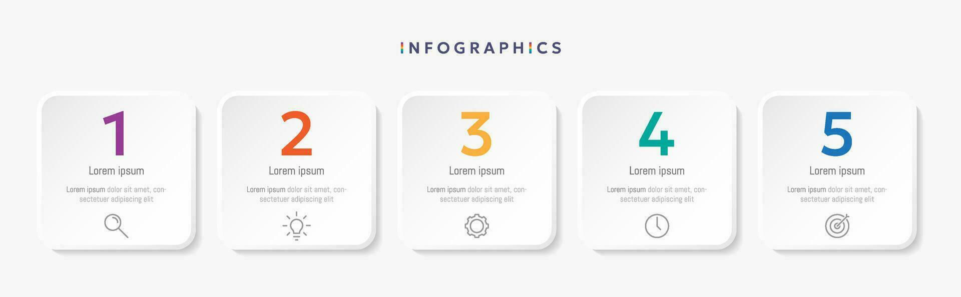 modern Geschäft Infografik Vorlage mit 5 Optionen oder Schritte Symbole. vektor