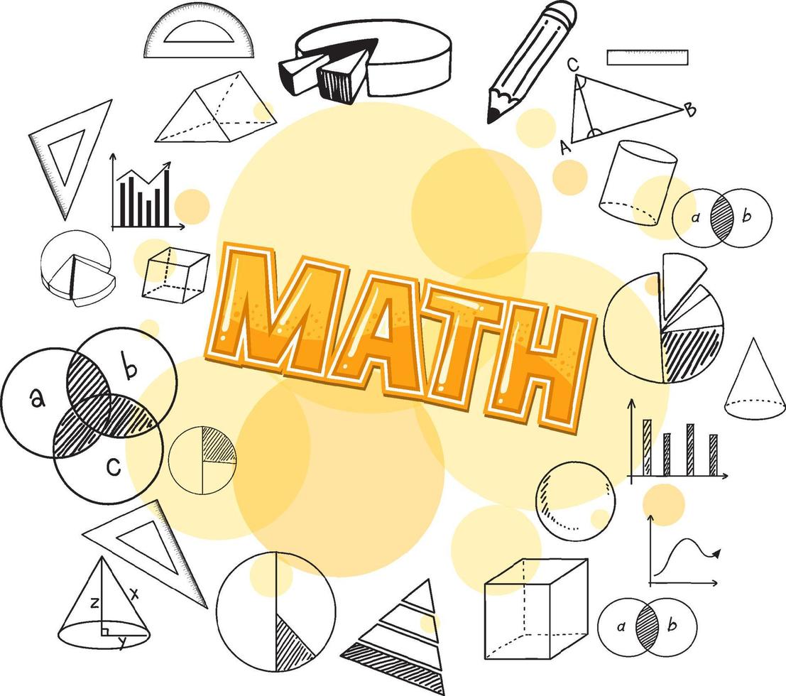 ein gelbes Mathematik-Schriftsymbol mit Doodle-Symbol vektor