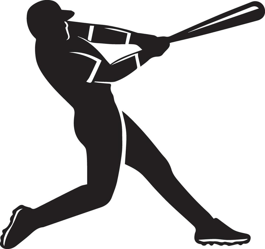 Baseball Spieler Vektor Silhouette, Silhouette, schwarz Farbe 18