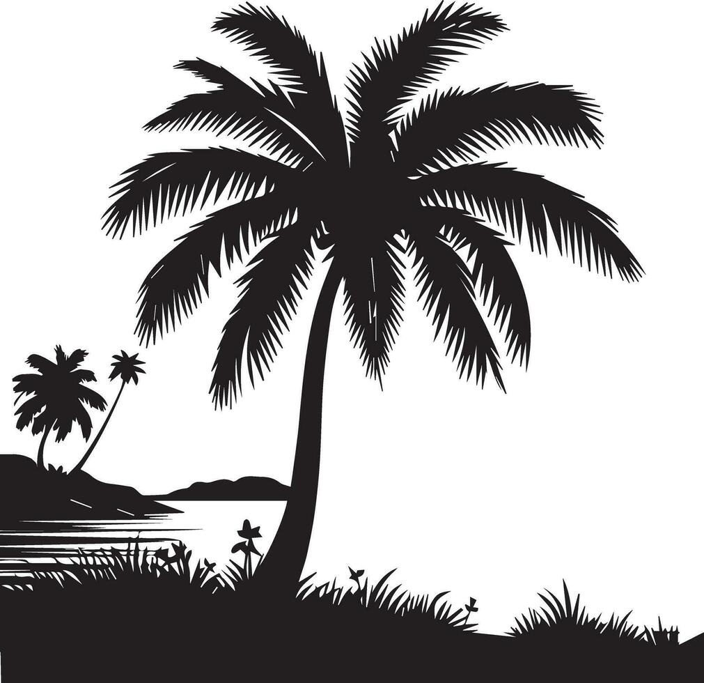 Meer Strand Vektor Silhouette Illustration 10