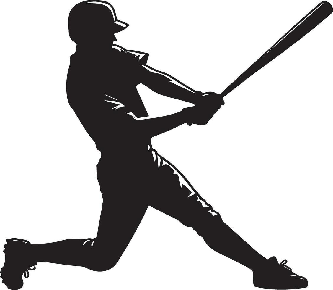 Baseball Spieler Vektor Silhouette, Silhouette, schwarz Farbe 9