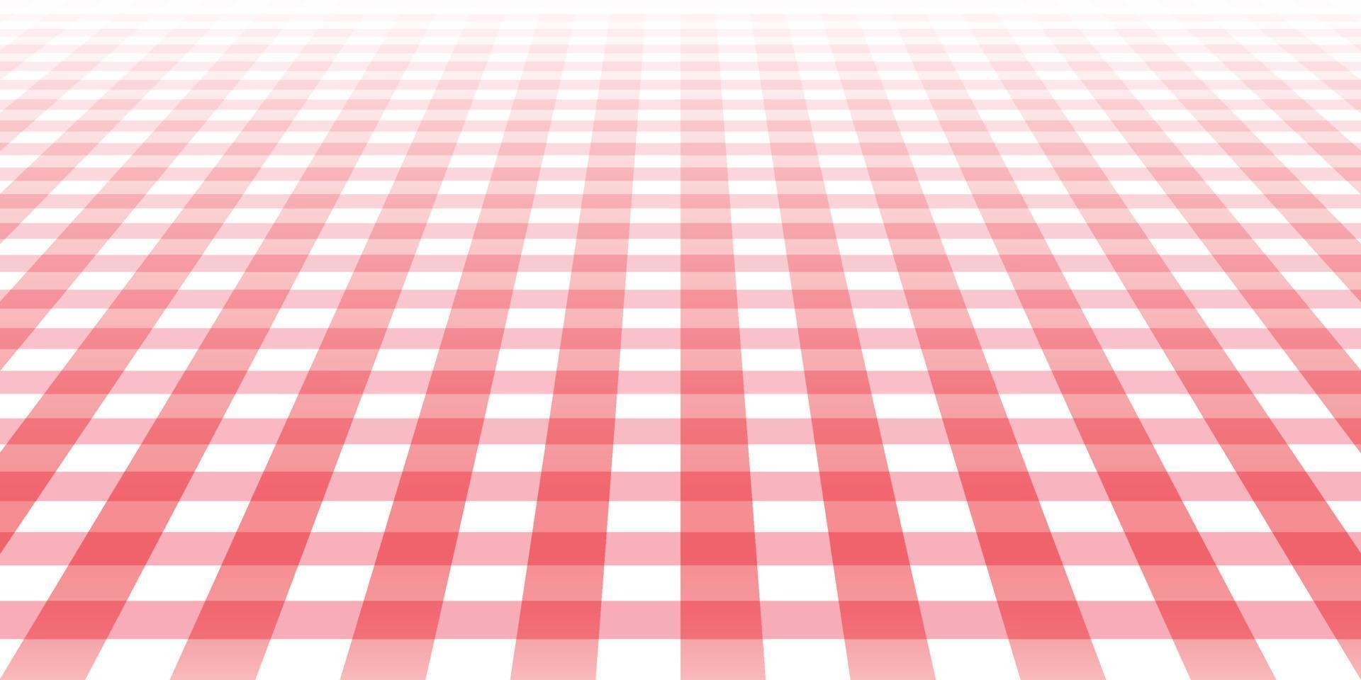 rote und weiße Tischdecke in perspektivischer Ansicht für den Hintergrund. vektor