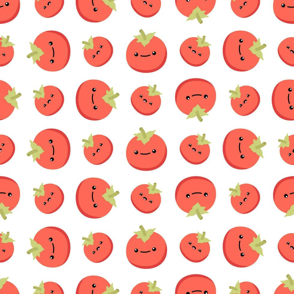 süß glücklich Tomaten nahtlos Muster vektor