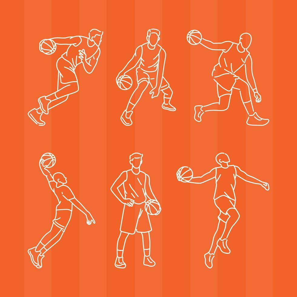 Basketball Spieler Pose Charakter Vektor Illustration