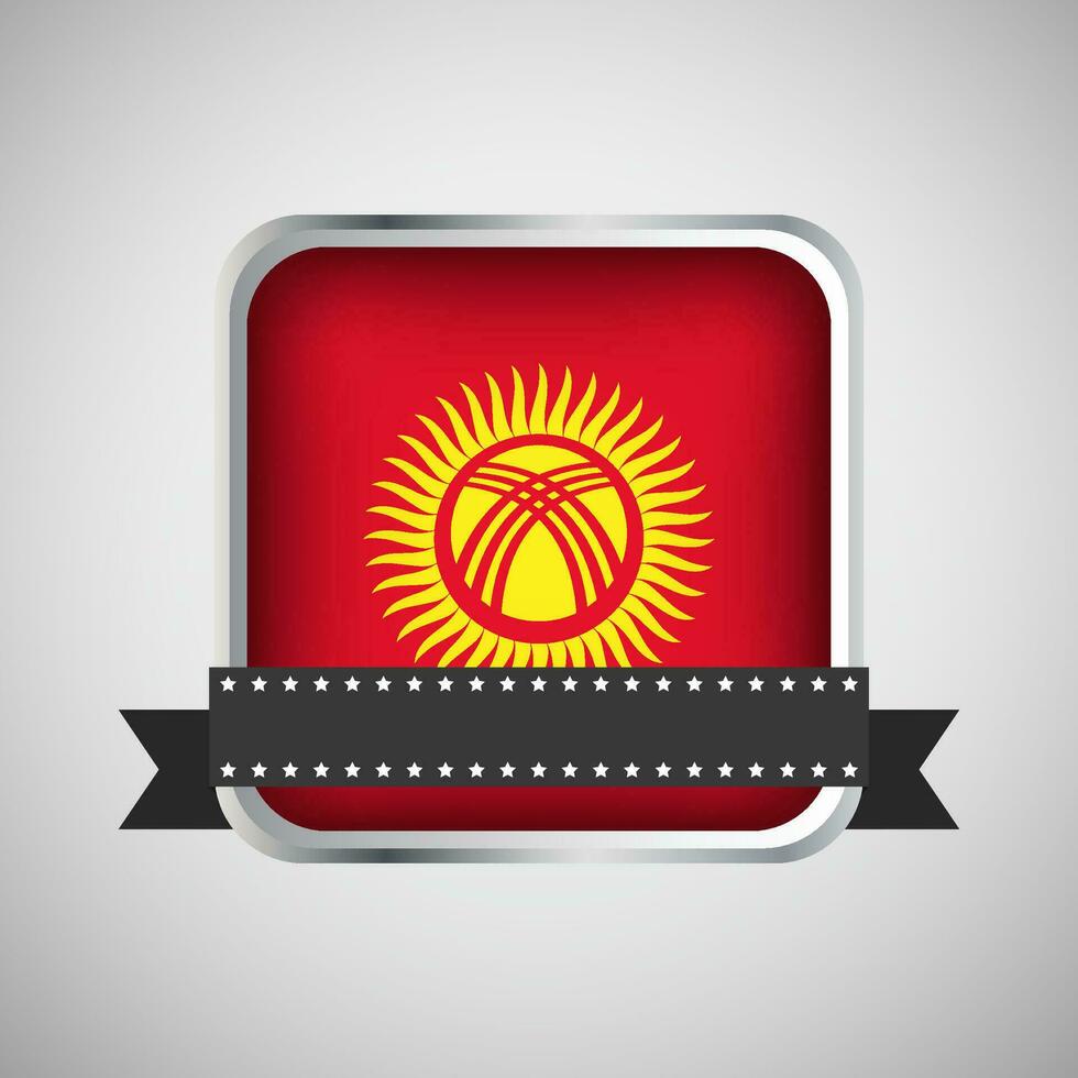 vektor runda baner med kyrgyzstan flagga