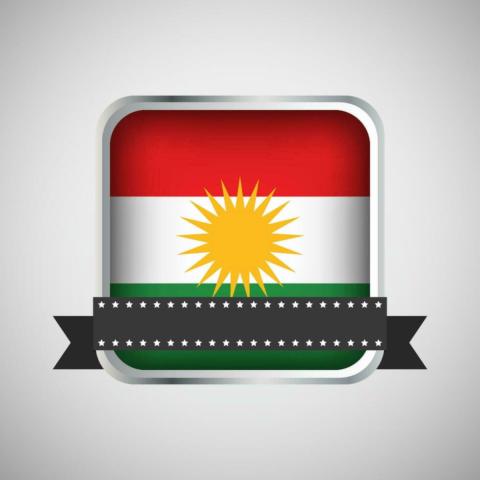 vektor runda baner med irakier kurdistan flagga