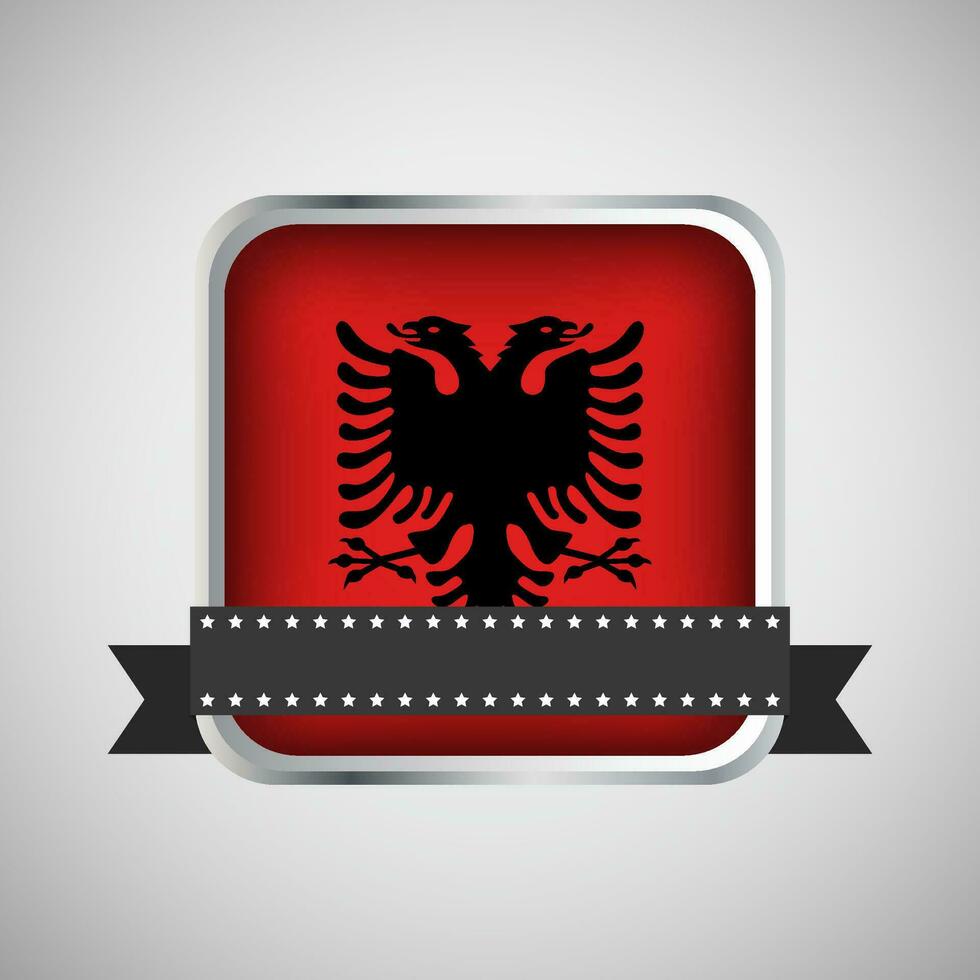 Vektor runden Banner mit Albanien Flagge