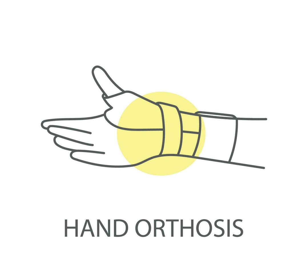 hand ortos linjär ikon, vektor illustration