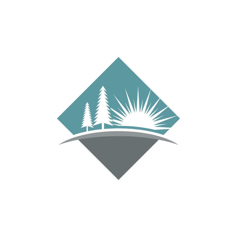 Zedernbaum-Logo-Vorlagenvektor vektor