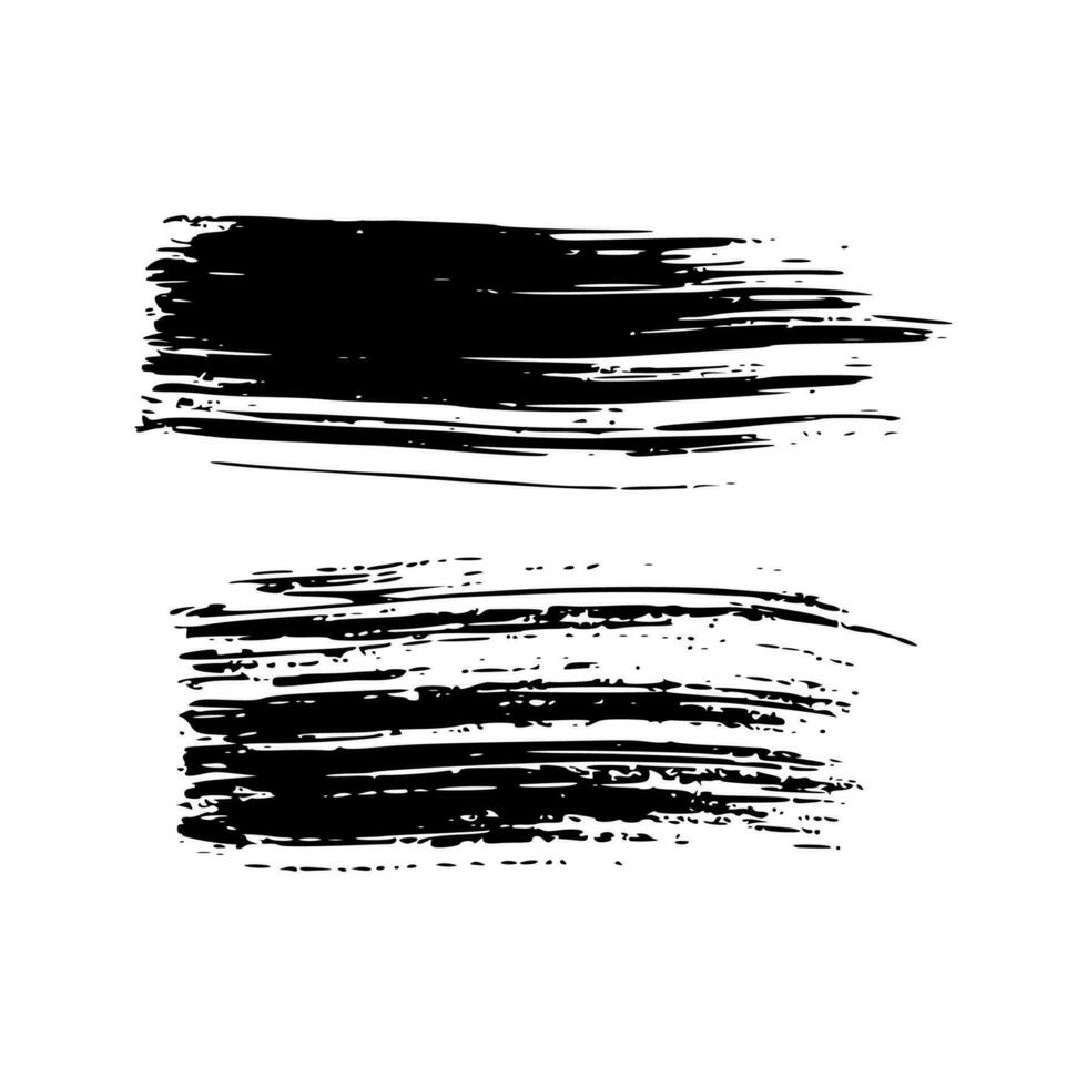 einstellen von schwarz Hand gezeichnet Bürste Schlaganfälle vektor