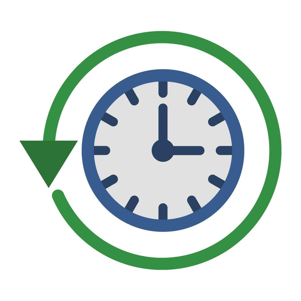 Spår av tid vektor platt ikon för personlig och kommersiell använda sig av.