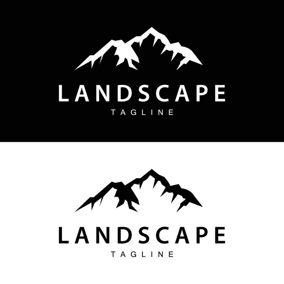 Berg Logo einfach Design Abenteuer Modell- Silhouette Landschaft einfach modern Stil Marke Produkt Geschäft vektor