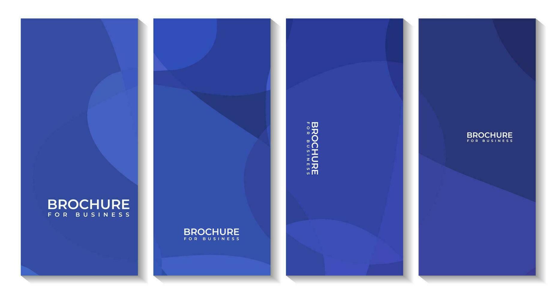 einstellen von Geschäft Broschüren mit abstrakt Blau Hintergrund vektor