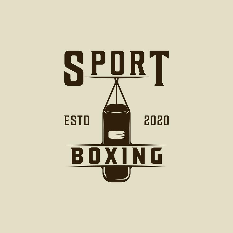 schwer Stanzen Tasche Boxen Logo Jahrgang Vektor Illustration Vorlage Symbol Grafik Design. Kampf Sport Zeichen oder Symbol zum Verein Akademie zum Wettbewerb oder Hemd drucken Konzept