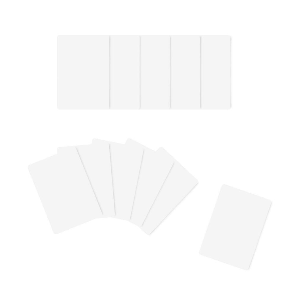 Vorlage Poker Karten isoliert auf Weiß Hintergrund. leer spielen Karten. Vektor Illustration