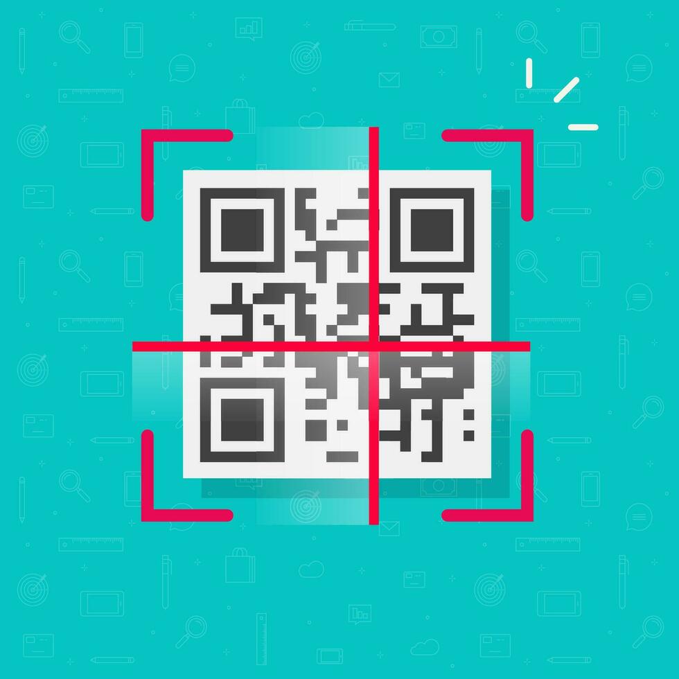 qr Code Scan Symbol Vektor eben Design Symbol isoliert auf Farbe Hintergrund Bild