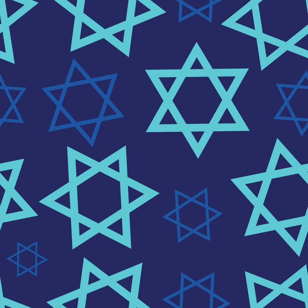 blå stjärna av David symbol av judendom sömlös pattern.vector illustration.magen David stjärnor mönster för annorlunda design.print affisch, sömlös bakgrund vektor