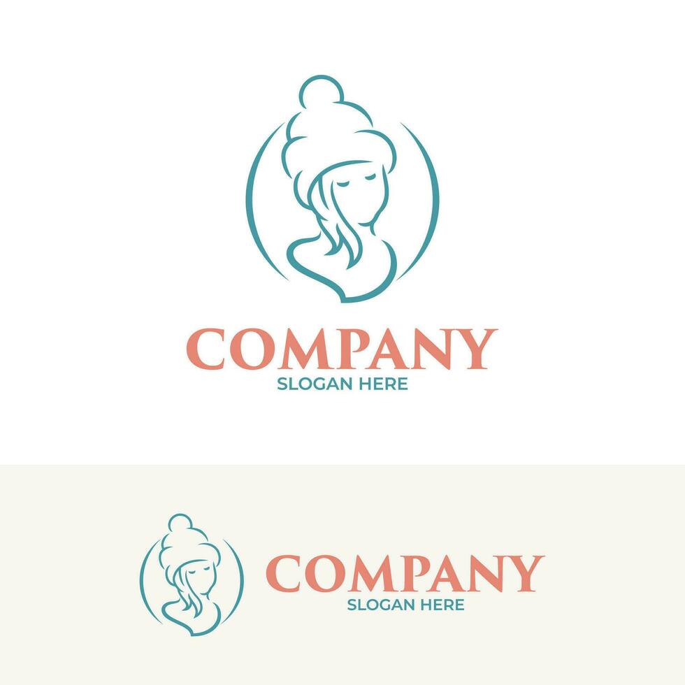schöne Frau-Logo-Design-Vorlage vektor