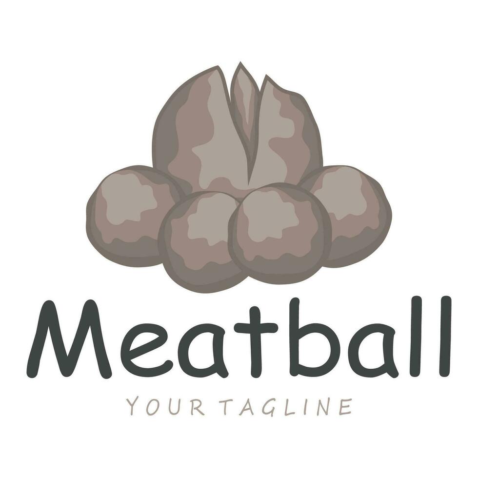 köttbulle logotyp design illustration mall för asiatisk mat, bearbetas kött, restaurang, företag vektor