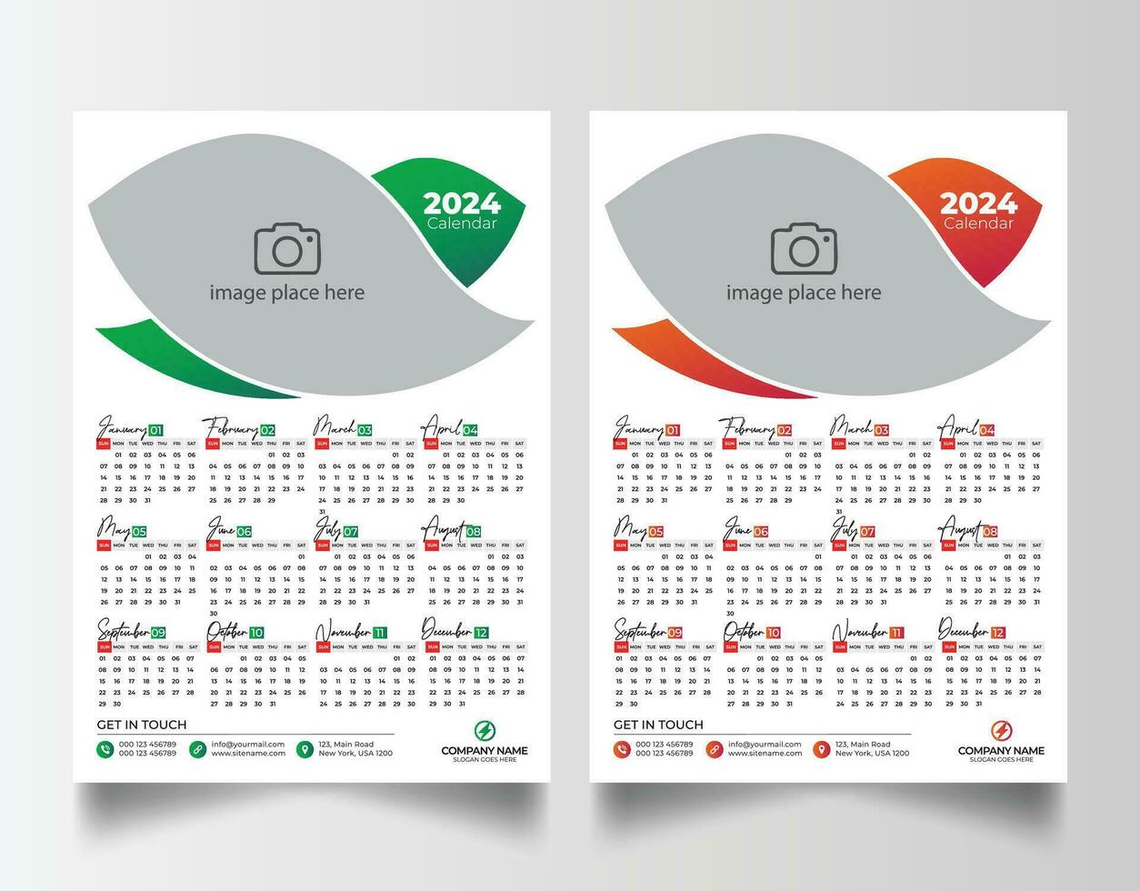 2024 kalender mall vektor