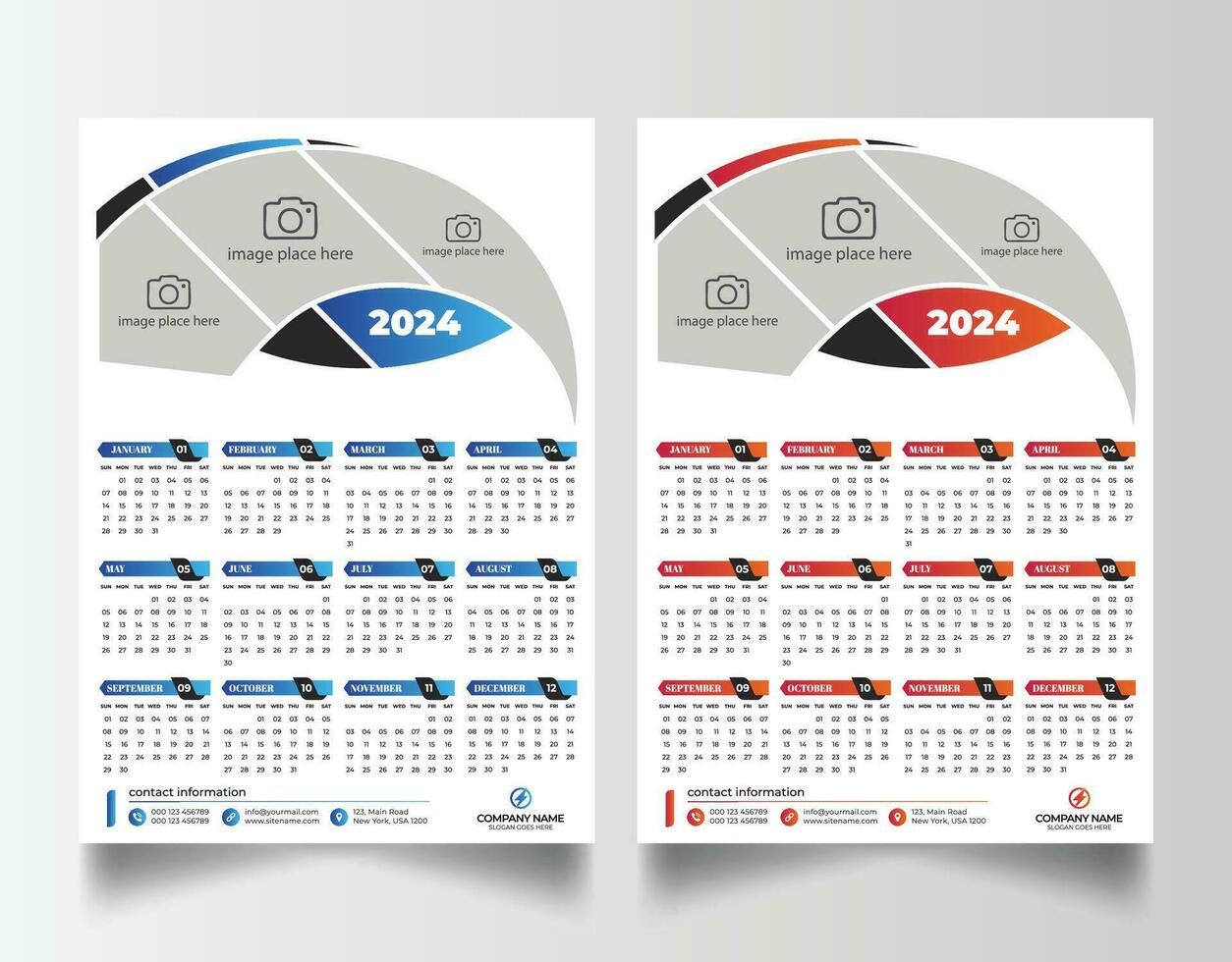 2024 kalender mall vektor