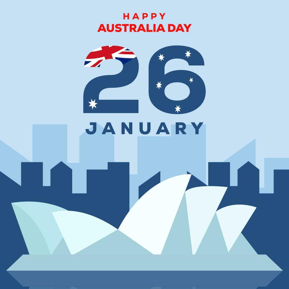 eben Design glücklich Australien Tag 26 Januar Illustration vektor