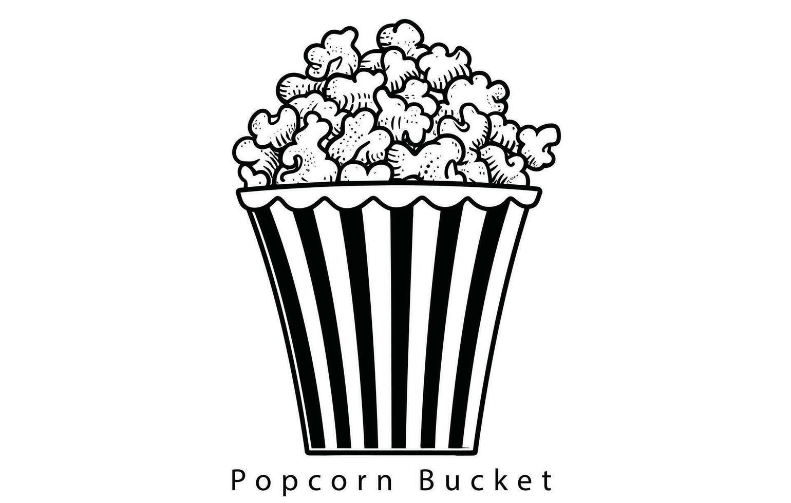 popcorn mellanmål vektor ikon illustration, popcorn linje ikon