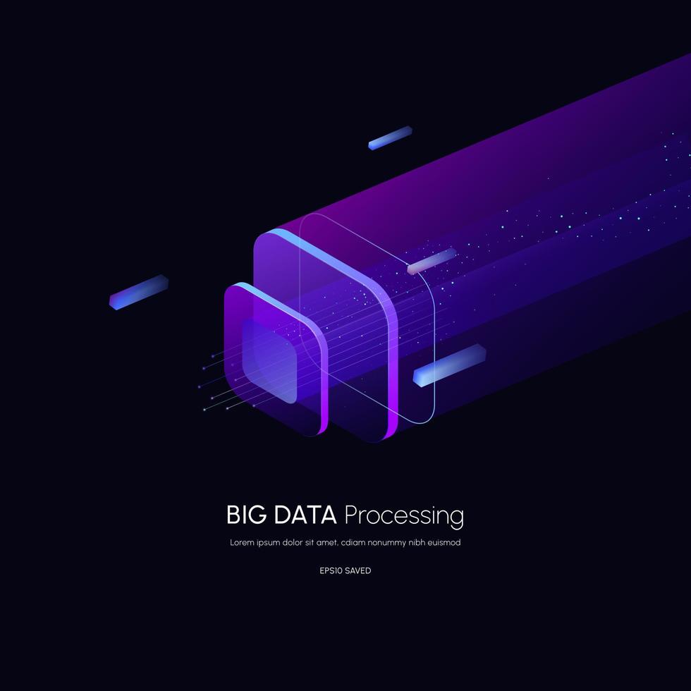 Konzept der Datenvisualisierung. isometrische Vektorillustration der Datenanalyseplattform 3d. Computerspeicher oder landwirtschaftliche Arbeitsstation. vektor