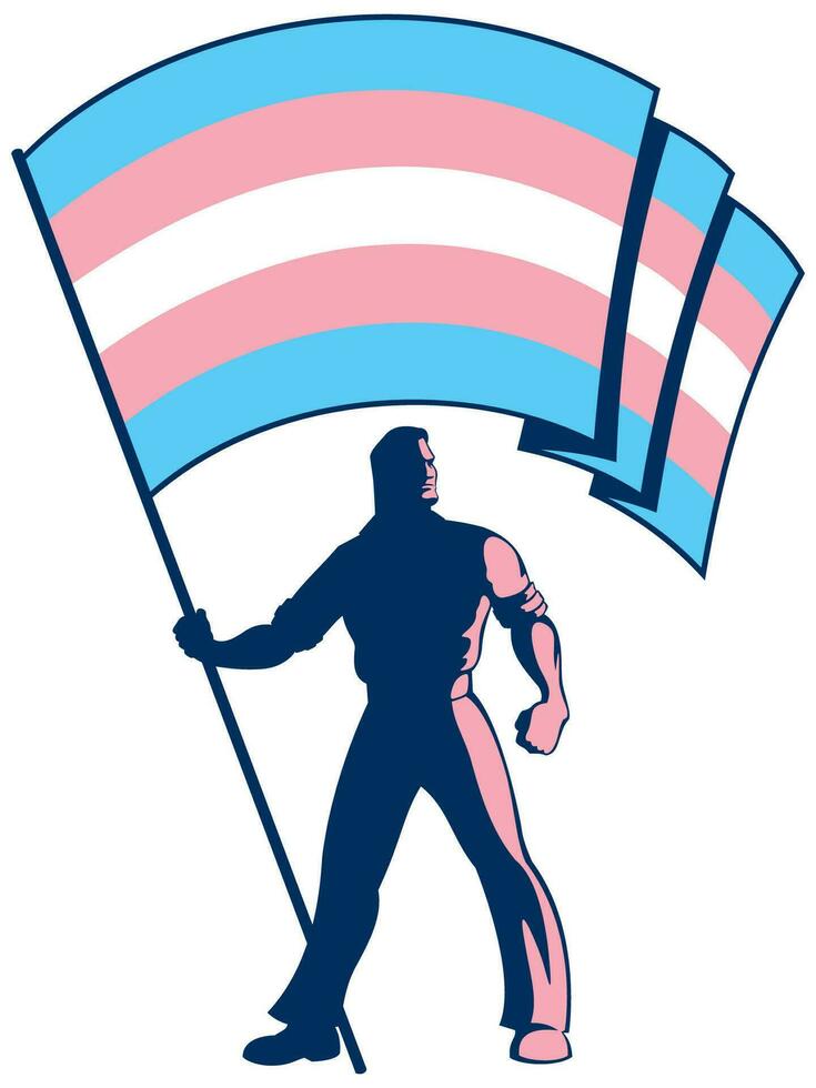 Transgender Stolz Flagge Träger vektor