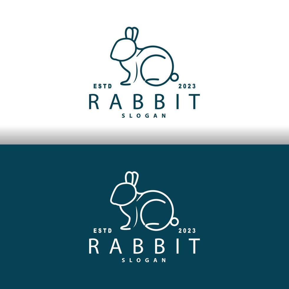 kanin logotyp design söt kanin enkel djur- silhuett illustration mall vektor