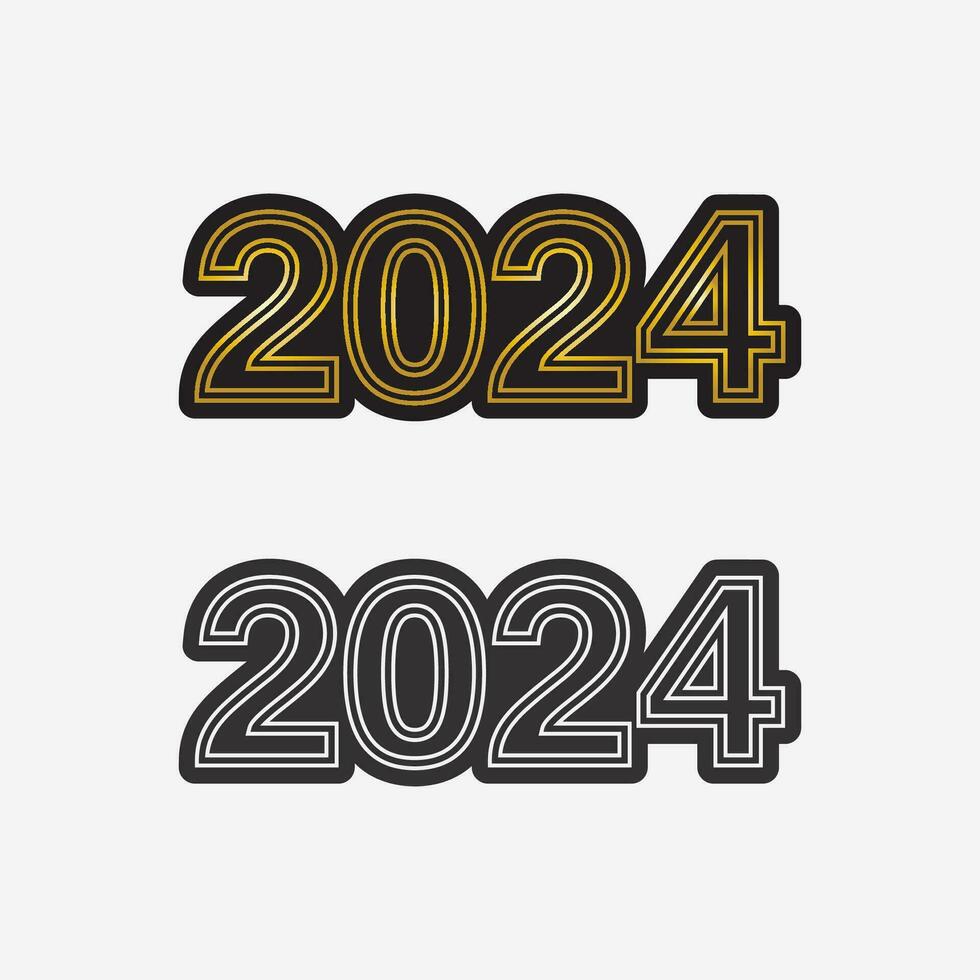 2024 ny år och jul logotyp 2024 siffra design och illustration vektor