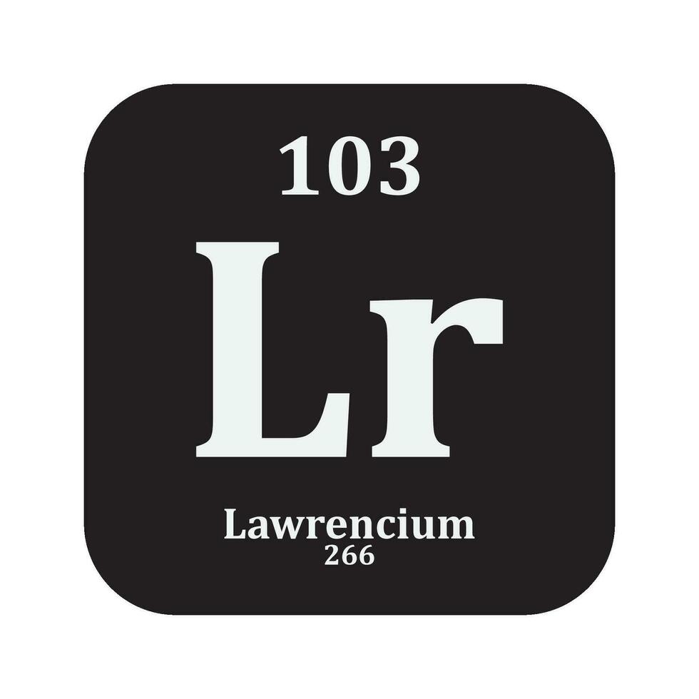 Lawrencium Chemie Symbol vektor