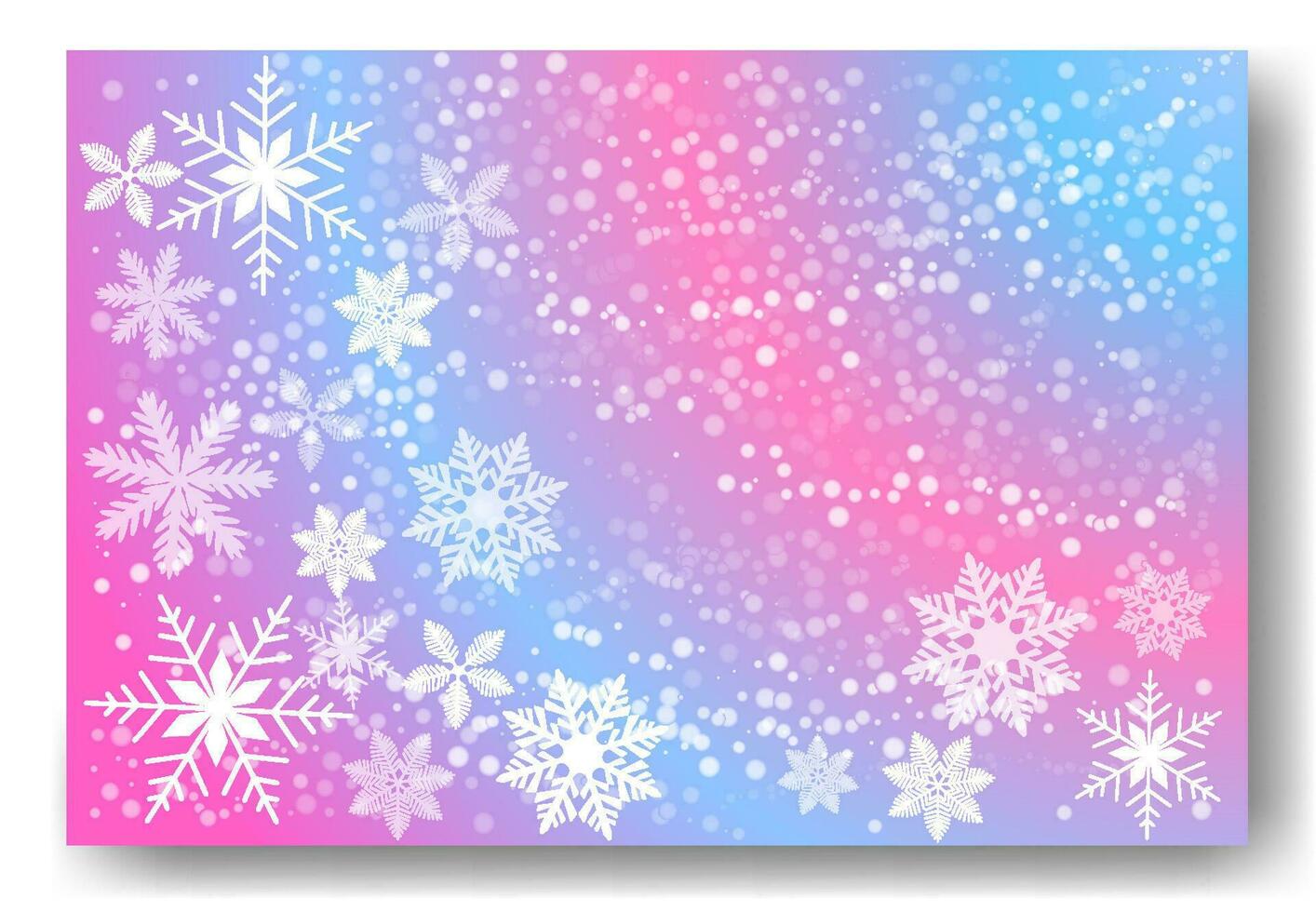 söt faller snö flingor illustration. vintertid fläck frysta granulat. snöfall vit Färg kricka rosa tapet. spridd snöflingor december tema. snö orkan landskap vektor