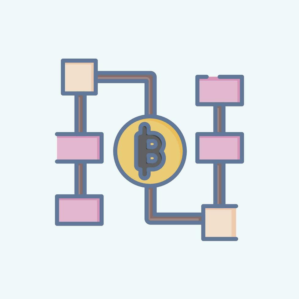 Symbol Blockchain. verbunden zu Zukunft Technologie Symbol. Gekritzel Stil. einfach Design editierbar. einfach Illustration vektor