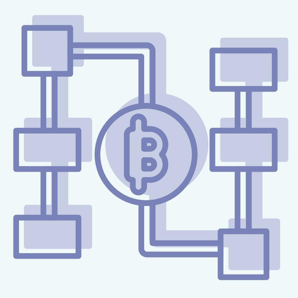 ikon blockchain. relaterad till framtida teknologi symbol. två tona stil. enkel design redigerbar. enkel illustration vektor