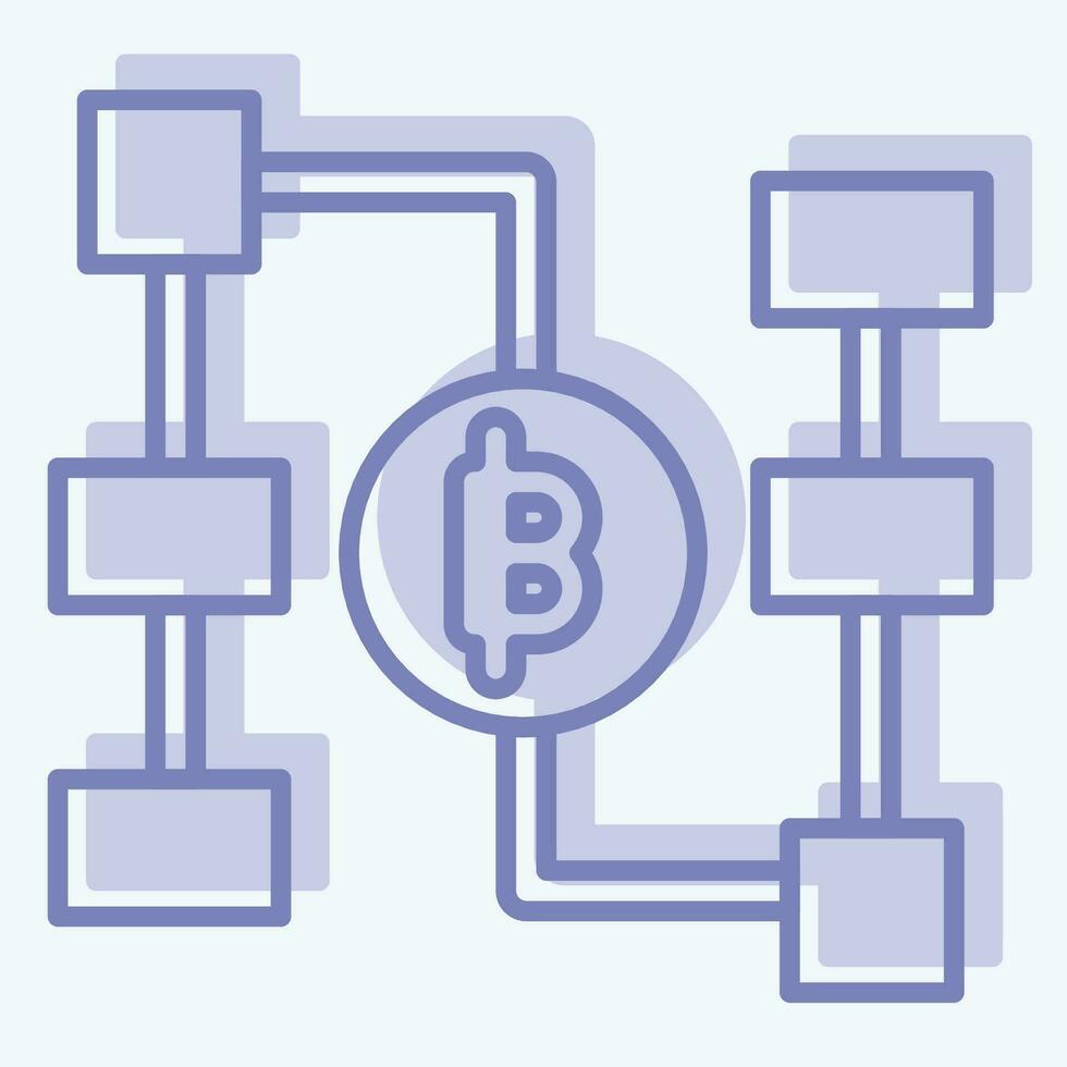 Symbol Blockchain. verbunden zu Zukunft Technologie Symbol. zwei Ton Stil. einfach Design editierbar. einfach Illustration vektor