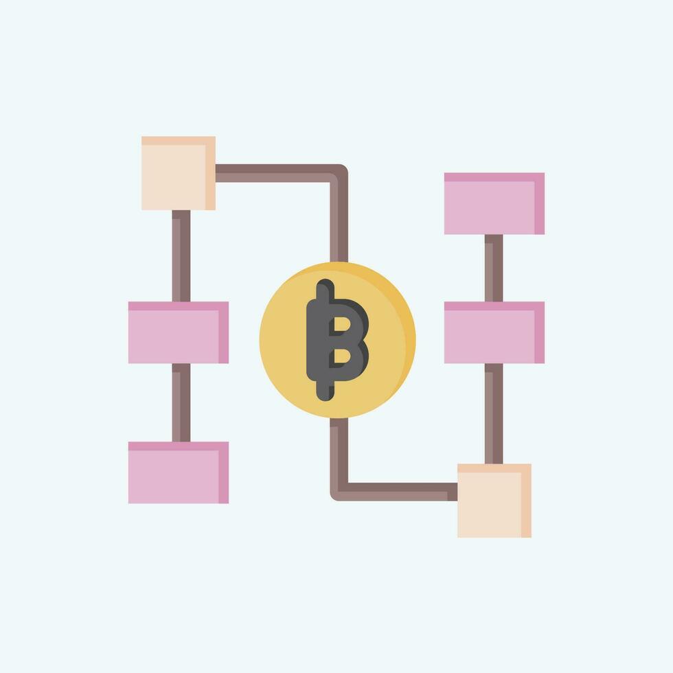 ikon blockchain. relaterad till framtida teknologi symbol. platt stil. enkel design redigerbar. enkel illustration vektor