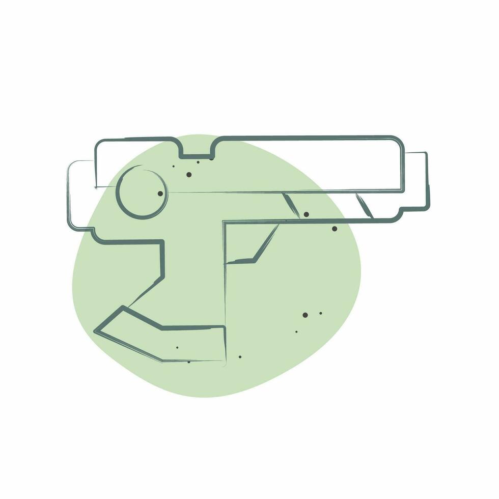 ikon hi-tech vapen. relaterad till framtida teknologi symbol. Färg fläck stil. enkel design redigerbar. enkel illustration vektor