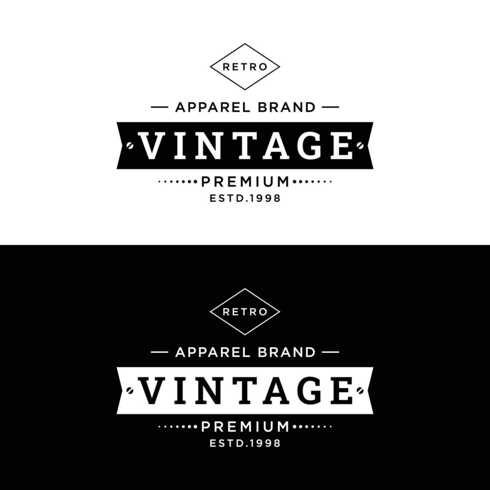 logotyp design typografi årgång retro bricka för företag , Kläder , barberare , restaurang och bar. vektor