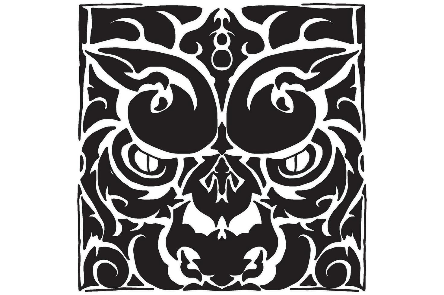 Platz Tiger Monster- Emblem tätowieren vektor