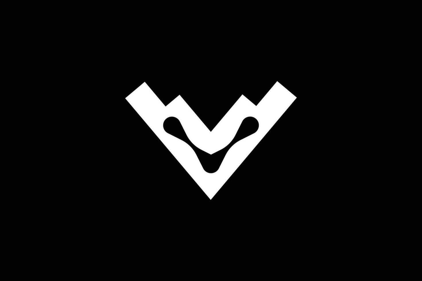 brev v tech logotyp design mall vektor